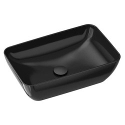 Praustuvas Ravak Uni 500 R Slim, 500x310x125 mm, be angos maišytuvui, juoda blizgi