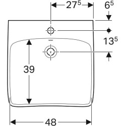 Praustuvas Geberit Selnova Comfort, 550x550 mm, su anga maišytuvui