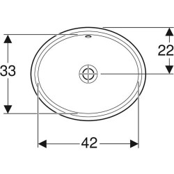 Praustuvas Geberit Variform, 420x420 mm, be angos maišytuvui