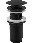 Dugno vožtuvas Alcadrain A392BLACK, click-clack, praustuvams su perpylimu, 5/4", aukštas, juoda