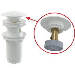 Dugno vožtuvas Alcadrain A392B, click-clack, praustuvams su perpylimu, 5/4", balta