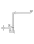 Sifonas praustuvui HL137N-BV, taupantis vietą, DN32 x 5/4", horizontalus pajungimas, su alsuokliu