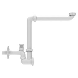 Sifonas praustuvui HL137N-BV, taupantis vietą, DN32 x 5/4", horizontalus pajungimas, su alsuokliu