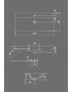 Praustuvas Cersanit Larga, 1000x460x170 mm, su anga maišytuvui
