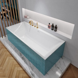 Stačiakampė vonia Villeroy&Boch Subway 3.0, 180x80 cm, Quaryl, su sifonu