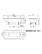 Plieninė vonia Kaldewei Saniform Plus 375-1, 180x80 cm, su easy clean danga