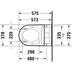 Pakabinamas unitazas Duravit SensoWash Starck f Plus Compact, DuraShield, Rimless, su bidė funkcija