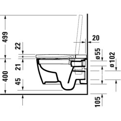 Pakabinamas unitazas Duravit SensoWash Starck f Plus Compact, DuraShield, Rimless, su bidė funkcija
