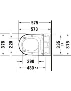 Pakabinamas unitazas Duravit SensoWash Starck f Lite Compact, DuraShield, Rimless, su bidė funkcija, su dangčiu