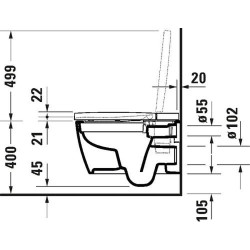 Pakabinamas unitazas Duravit SensoWash Starck f Lite Compact, DuraShield, Rimless, su bidė funkcija, su dangčiu