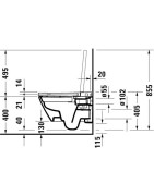 Pakabinamas unitazas Duravit SensoWash D-Neo Compact, DuraShield, Rimless, su bidė funkcija, su dangčiu