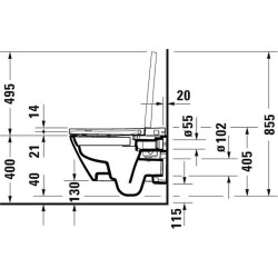 Pakabinamas unitazas Duravit SensoWash D-Neo Compact, DuraShield, Rimless, su bidė funkcija, su dangčiu