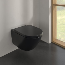 Pakabinamas unitazas Villeroy&Boch Subway 3.0, TwistFlush, CeramicPlus, juoda (Pure Black)