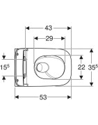 Pakabinamas unitazas Geberit Smyle Square, TurboFlush, su dangčiu