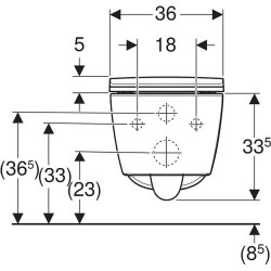 Pakabinamas unitazas Geberit Smyle Square, TurboFlush, su dangčiu