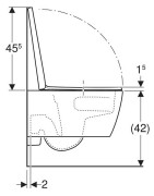 Pakabinamas unitazas Geberit Smyle Square, TurboFlush, su dangčiu