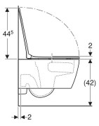 Pakabinamas unitazas Geberit Smyle Square, TurboFlush, su dangčiu