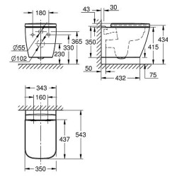 Pakabinamas unitazas Grohe BauEdge Ceramic, su dangčiu