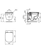 Pakabinamas unitazas Ideal Standard Tesi, Rimless