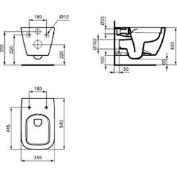 Pakabinamas unitazas Ideal Standard i.Life B, Rimless