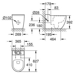 Pastatomas unitazas Grohe Bau Ceramic