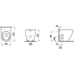 Pastatomas unitazas Laufen Pro, universaliu nuotaku, Rimless