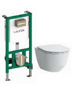 WC komplektas Laufen Pro: Rimless unitazas, dangtis Soft-Close, INEO rėmas