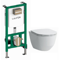 WC komplektas Laufen Pro: Rimless unitazas, dangtis Soft-Close, INEO rėmas
