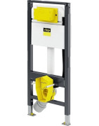 WC komplektas: Viega Prevista Dry rėmas, Ravak Chrome AquaSpin unitazas su dangčiu