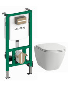 WC komplektas Laufen Lua: Rimless unitazas, dangtis Soft-Close, INEO rėmas
