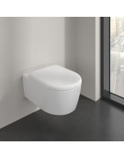 Pakabinamas unitazas Villeroy&Boch Skyla, TwistFlush E3, CeramicPlus, su dangčiu Soft-Close