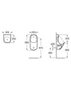 Pisuaras Roca Proton, Rimless, bekontaktis nuleidimas, 230 V, su sifonu