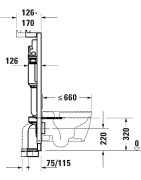 Rėmas unitazui Duravit DuraSystem Basic, 115 cm