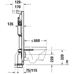 Rėmas unitazui Duravit DuraSystem Basic, 115 cm