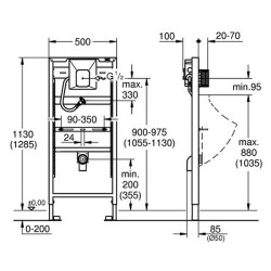 Pisuaro rėmas Grohe Rapid SL