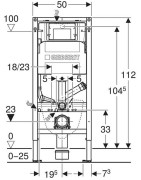 Rėmas unitazui Geberit Duofix su Sigma bakeliu, 112 cm, su atšaka kvapų ištraukimui