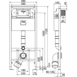 Rėmas unitazui Viega Prevista Dry, 1120 x 490 mm