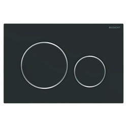 WC mygtukas Geberit Sigma20 Round, juoda matinė / chromas