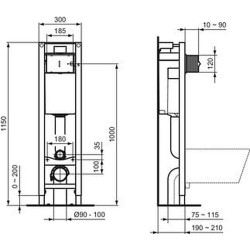 Rėmas unitazui Ideal Standard ProSys, siauras 30 cm, 6/3 l