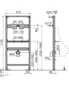 Pisuaro rėmas Alcadrain A107, 1120 x 510 mm