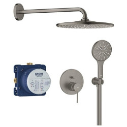Potinkinė dušo sistema Grohe su Rainshower Mono 310 dušo galva ir potinkine dalimi, brushed hard graphite