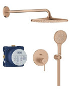 Potinkinė dušo sistema Grohe su Rainshower Mono 310 dušo galva ir potinkine dalimi, brushed warm sunset