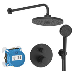 Potinkinio dušo komplektas Ideal Standard Ceratherm 100, Ø 260 mm 2 srovių dušo galva, juoda matinė