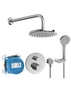 Potinkinio dušo komplektas Ideal Standard Ceratherm 100, Ø 200 mm dušo galva, 3 srovių rankinis dušas, chromas