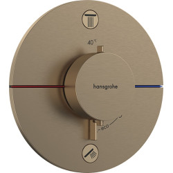 Dekoratyvinė dalis potinkiniam termostatiniam dušo maišytuvui Hansgrohe ShowerSelect Comfort S, 2 funkcijos, brushed bronze
