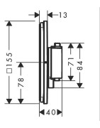 Dekoratyvinė dalis potinkiniam termostatiniam maišytuvui Hansgrohe ShowerSelect Comfort E, 2 funkcijos, EN 1717, juoda matinė