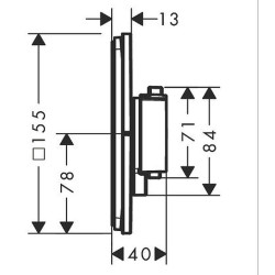 Dekoratyvinė dalis potinkiniam termostatiniam maišytuvui Hansgrohe ShowerSelect Comfort E, 2 funkcijos, EN 1717, juoda matinė