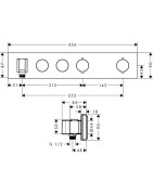 Dekoratyvinė dalis potinkiniam termostatiniam moduliui AXOR ShowerSolutions 460/90, 2 funkcijos, brushed bronze