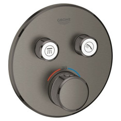 Dekoratyvinė dalis potinkiniam termostatiniam dušo maišytuvui Grohe Grohtherm SmartControl, 2 funkcijos, brushed hard graphite