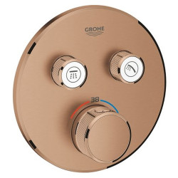 Dekoratyvinė dalis potinkiniam termostatiniam dušo maišytuvui Grohe Grohtherm SmartControl, 2 funkcijos, brushed warm sunset